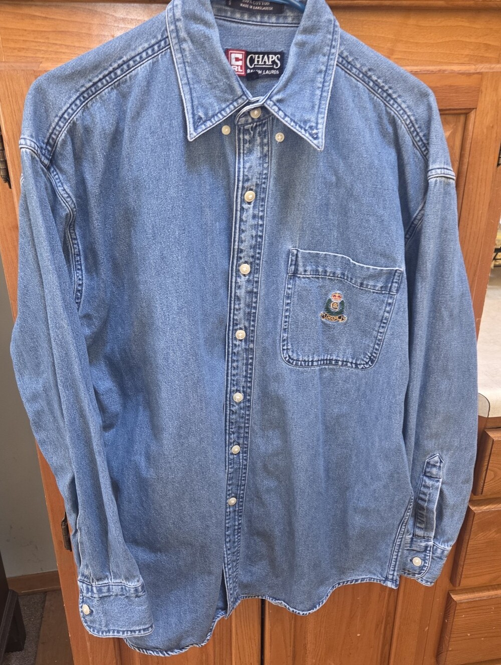 Vintage Chaps Ralph Lauren Men's size medium denim button-down shirt
